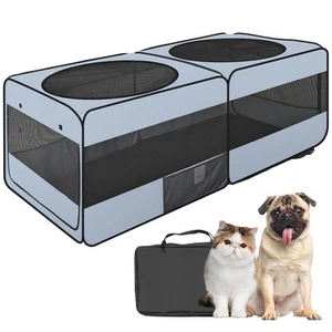 2-in-1 Dog Playpen, 58''Pop Up Cat Puppy Pet Playpen Indoor/Outdoor Cats Encl... - Picture 1 of 9