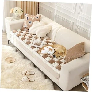 Pet Couch Covers for Sofa Non Slip Couch 27.6"D x 70.9"W x 1.5"H Dark Brown - Picture 1 of 7