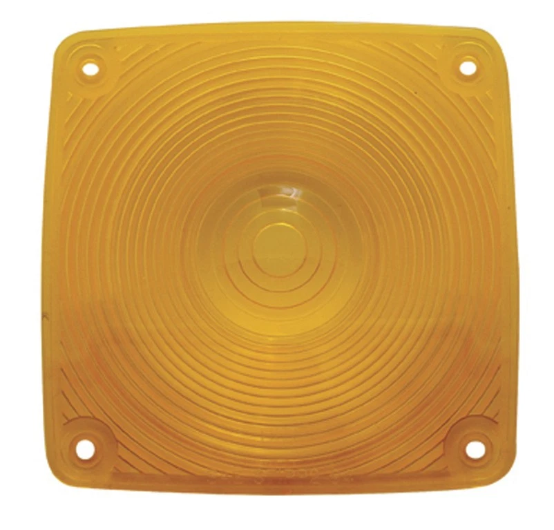 Replacement Lens 4.5" Square Amber 4 Screws Peterbilt Fits Fits Kenworth - Image 1 of 1
