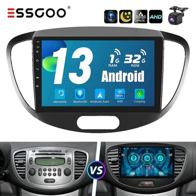 9" Android 13 CARPLAY Autoradio GPS Navigation Kamera Für Hyundai i10 2007-2012 - Bild 1 von 4