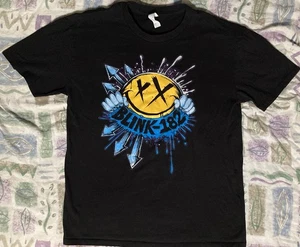 Camicia concerto Blink 182 Smiley Face Splash nera taglia large usata ottime condizioni - Foto 1 di 3
