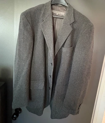 VINTAGE Structure Le Collezioni Sport Coat XL Black Wool Tweed - Image 1 of 4