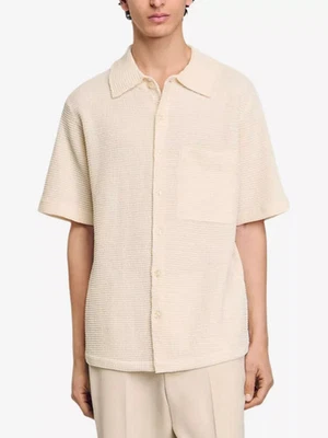 SANDRO Button-Down Short-Sleeve Waffle Shirt - Image 1 of 4