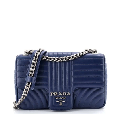 Prada Chain Flap Shoulder Bag Diagramme Quilted Leather Medium - Image 1 of 4