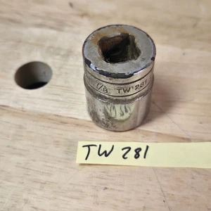 Snap On 1/2" Drive 7/8" 6PT Shallow Chrome Socket TW281 - Picture 1 of 3