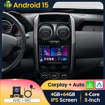 4+64GB Android 15 Carplay Autoradio GPS Navi Für Renault Dacia Duster 2015-2017 - Bild 1 von 4