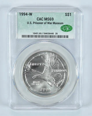 1994-W POW Museum Commemorative Silver Dollar MS69 CAC - Image 1 of 4