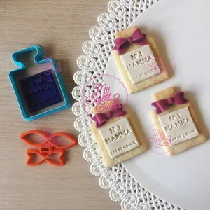 Festa Mamma Best N1 Profumo Fiocchetto Formina Biscotti Cookie Cutter - Picture 1 of 1
