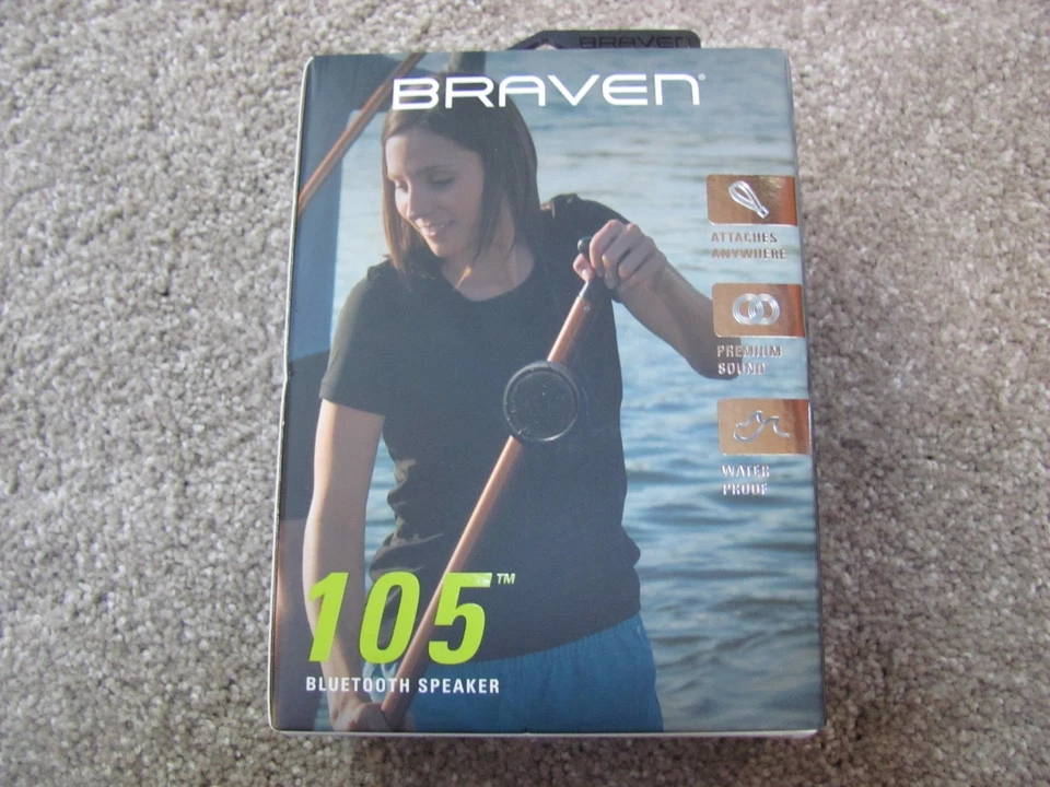 BRAVEN 105 Waterproof Portable Bluetooth Round Speaker Black