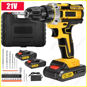 Cordless Brushless Impact Driver Hammer Drill Combo Kit with 2 Battery & Charger - Picture 1 of 15