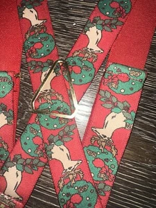 VTG West Germany Christmas Suspenders Deer And Wreath Adorable! - Picture 1 of 7