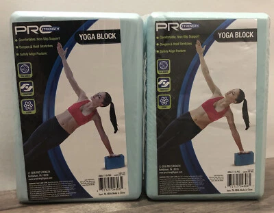 2-PACK Pro Strength Yoga Blocks - Comfortable, Non-Slip Support, Aqua • 3”x6”x9” - Image 1 of 4