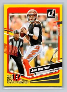 Donruss #57 Joe Burrow 2023 prueba de prensa amarillo - Imagen 1 de 2