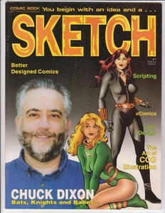 Sketch Magazine #7 ~ BLUE LINE PRO ~ Chuck Dixon - logo design - digital color - Picture 1 of 2