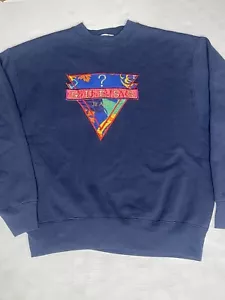 Vintage Guess USA Sweater Mens XL Navy Blue Sweatshirt Georges Marciano - Picture 1 of 8