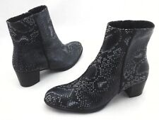 ECCO Boots Shape 35 Snakeskin Leather Black Gray Women's US 5/5.5 EU 36 $220 New