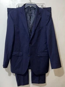 Nordstrom Mens Shop Suit Jacket 42L Blue Tech Smart with 40W Pants See Note - Picture 1 of 20