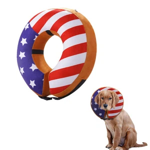 American Flag Pet Inflatable Dog Neck Cone Recovery Collar After Surgery for Cat - Picture 1 of 7