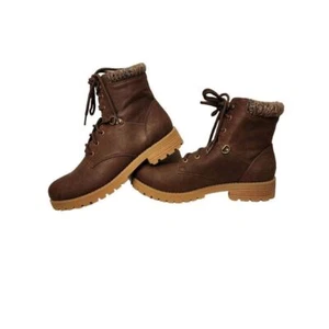 Women's Cliffs by White Mountain Pamelia 7M Brown Lace Up Boot - Picture 1 of 10