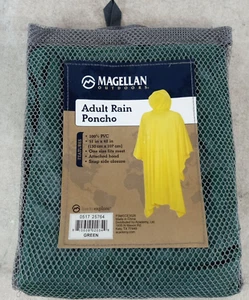 Poncho Adult Sized Magellan Outdoors PVC 51 in x 42 in Green - Picture 1 of 3