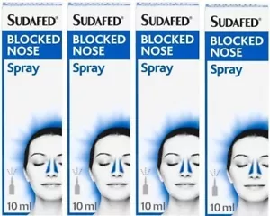 Sudafed Blocked Nose Spray Unblocks Fast Non-Drowsy- last for 10Hrs 4x 10ml - Picture 1 of 7