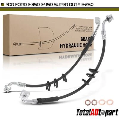 2x Brake Hydraulic Hose for Ford E-450 03-05 E-350 Super Duty E-250 Front Side - Image 1 of 4