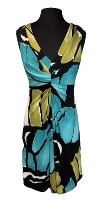 NUEVO Vestido Joseph Ribkoff Sin Mangas Torcido Para Mujer Talla 8 Turquesa Forrado Elástico Foto 1 de 4