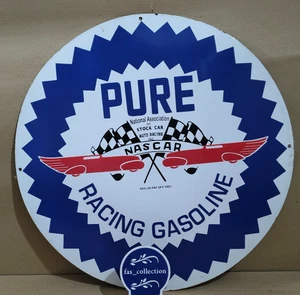 Insegna smaltata porcellana benzina Nascar Racing 30 x 30 pollici 1 lato - Foto 1 di 6