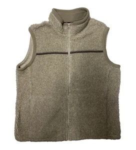 Woolrich Vest Womens Medium Deep Pile Fleece Vintage Sherpa Jacket Oatmeal - Picture 1 of 4