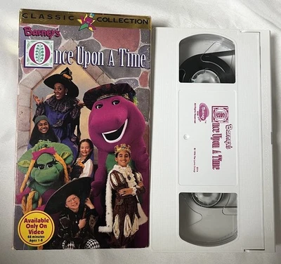 Barney Once Upon a Time VHS 1996 Vintage Cartoon Classic Collection White Tape - Image 1 of 2