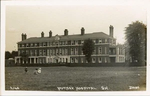 REAL PHOTO POSTCARD OF PUTNEY HOSPITAL, (NEAR WANDSWORTH), LONDON, SURREY - Picture 1 of 2