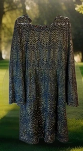 Art Class Long Sleeve Lace Dress Size Medium In Black With Gold - Picture 1 of 12