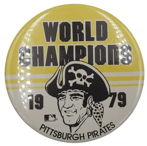 Vintage 3.5" Round Pittsburgh Pirates 1979 World Champions Pin Metal Gimbels - Picture 1 of 2
