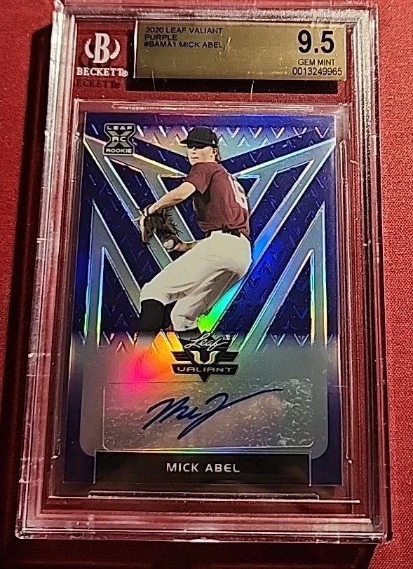 2021  MICK ABEL RC AUTO  #17/25 BGS 9.5/10 LEAF PURPLE VALIANT GEM MINT PHILLIES - Image 1 of 4