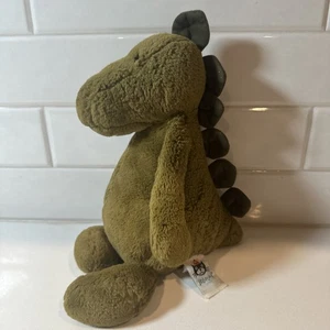 Peluche Jellycat Bashful dinosauro verde Stegosauro Dino peluche medio 12" - Foto 1 di 7