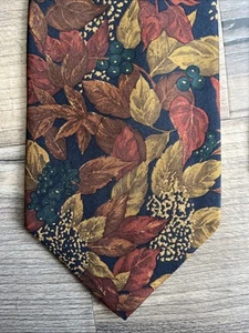 Eddie Bauer Vintage Krawatte Made In USA All Silk Had Printed In Italy Leaf Print - Bild 1 von 14