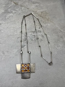 Rare David Andersen Modernist Signed Sterling Enamel Necklace Norway H36 - Bild 1 von 19