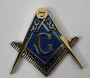 Freimaurer Auto Emblem Auto Autoaufkleber 2 3/8" Quadrat Kompass G Freemasonry LESEN - Bild 1 von 8