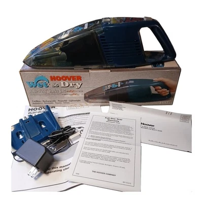 Vintage New Hoover Wet & Dry Dubl Duty Hand Vac #S1112 Teal & Black Rechargeable - Image 1 of 4