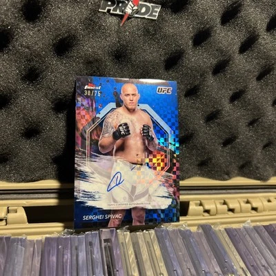 2024 Topps Finest UFC Blue Checkerboard /75 Serghei Spivac #FA-SIS Autograph - Image 1 of 3