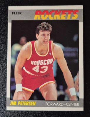 1987-88 Fleer Basketball Jim Petersen #86 NR MINT 87 Houston Rockets ROOKIE RC - Image 1 of 3