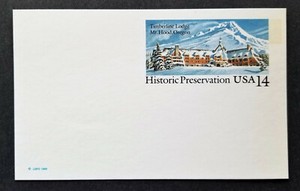 US 1987 Scott # UX119 Timberline Lodge / Mt Hood OR 14¢ postal card MNH Postcard