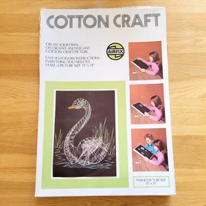 Vintage Airfix Cotton Craft Elegant Swan Picture 15" x 11" Inches (Rare) - Picture 1 of 6