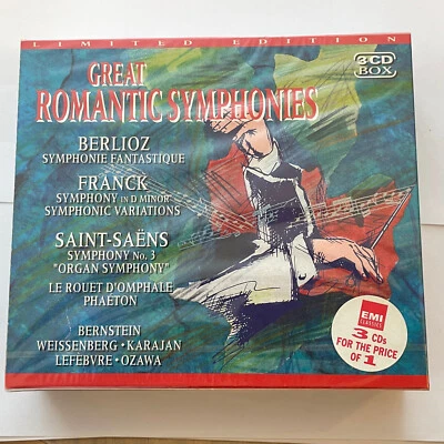 Great Romantic Symphonies (3 x CD) NEW & SEALED Berlioz/Franck/Saint-Saens Foto 1 de 2