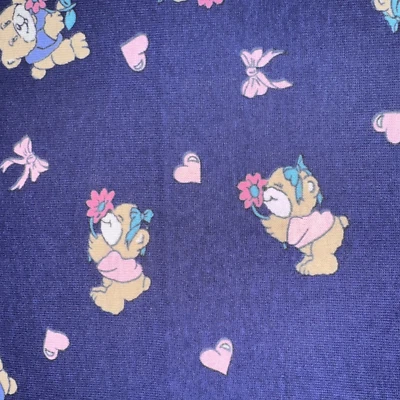 Bass Tex Fabrics Teddy Bears Navy Blue Single Knit Cotton Fabric BT Half Y #1 - Image 1 of 4