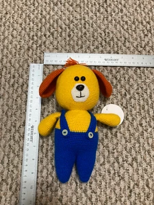 Bear Ears Overalls Amigurumi Doll Handmade Soft Crochet Handcrafted Large - Picture 1 of 4