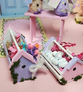 Mobili per casa delle bambole in miniatura Biz 2 cesti per birdhouse scala 1 pollice - Foto 1 di 5