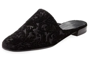 Neu im Karton 398 $ Stuart Weitzman Pantoletten Mulearky flach Samt Größe 7,5 (US) - Bild 1 von 7