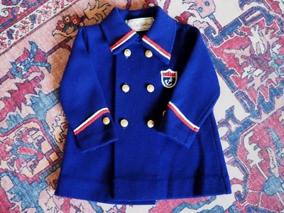 Винтажный 60-х 70-х годов Little World Inc синий моряк корабль лодки ребенка ясельного возраста куртка костюм Sz - Изображение 1 из 4