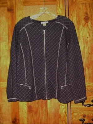 CHRISTOPHER & BANKS Lightweight Jacket Womans Dark Blue Full Zip Front PETITE XL - Image 1 of 4